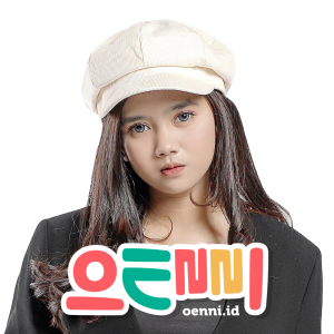 Topi Baret Korea Korduroy beige putih