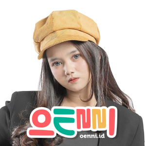 Topi Baret Korea Korduroy camel coklat