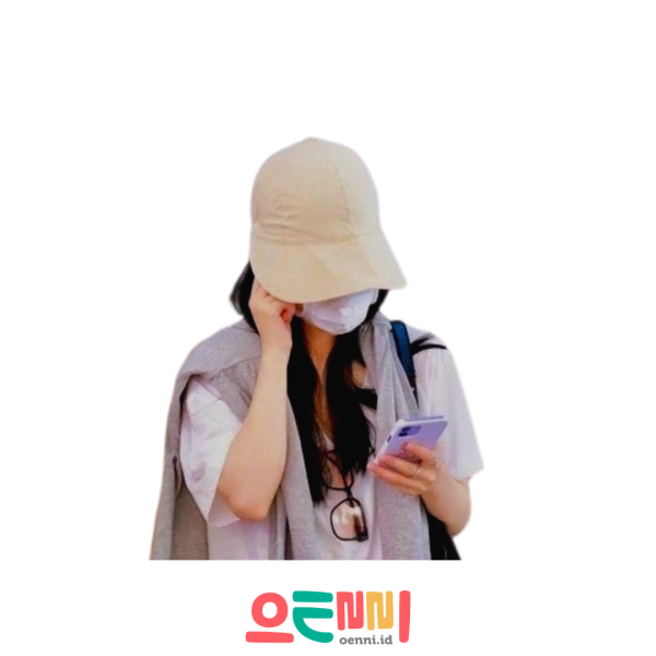 Topi Bucket Half Wanita Gaya Korea Creamy Latte - Gambar 2