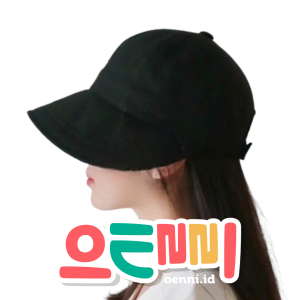 topi bucket hat wanita korea warna hitam trendy oenni