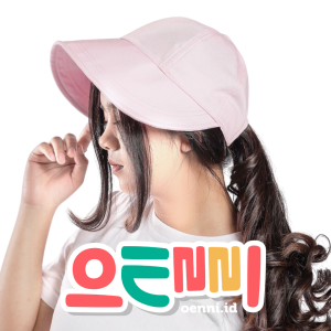 topi bucket hat wanita korea warna pink trendy oenni