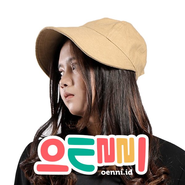 Topi Bucket Half Wanita Gaya Korea Mocca - Gambar 2
