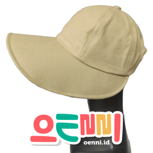 topi pantai wanita korea warna cream latte oenni