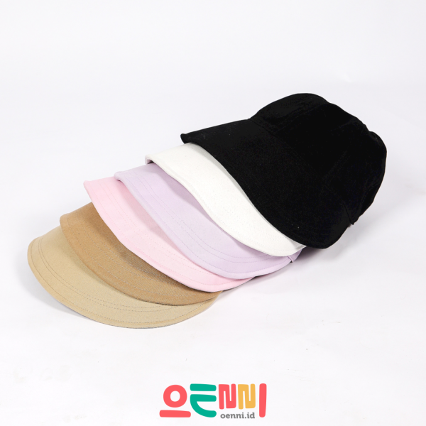 Topi Bucket Half Wanita Gaya Korea Mocca - Gambar 4