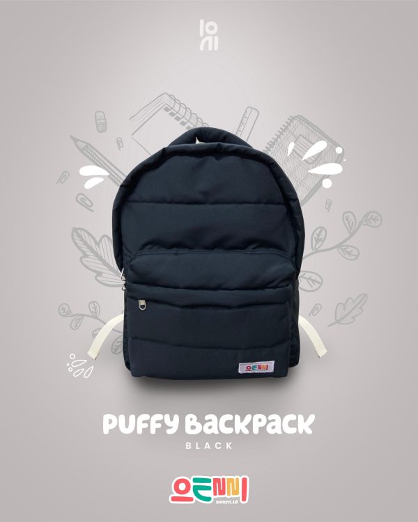 Tas Ransel Backpack Puffy Puff Paded Tas Punggung Unisex Oenni.id Hitam