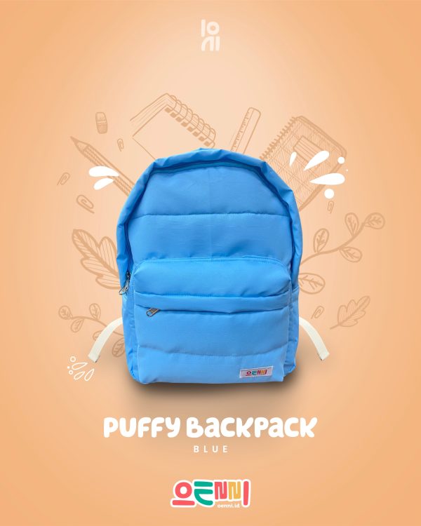 Tas Ransel Backpack Puffy Puff Paded Tas Punggung Unisex Oenni.i Blue