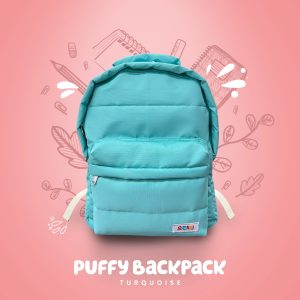 OENNI.ID BACKPACK UNISEX PUFF SCHOOL BAG GREEN TURQOUISE