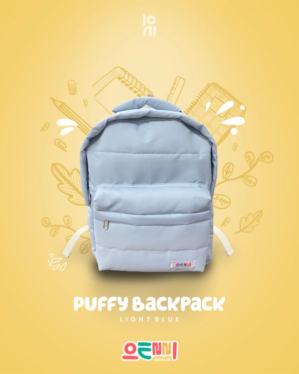 Tas Ransel Selempang Mini Korea Backpack Puffy Oenni.id Puff Putih - Gambar 2