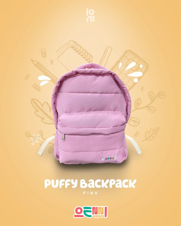 Tas Ransel Backpack Puffy Puff Paded Tas Punggung Unisex Oenni.id Pink