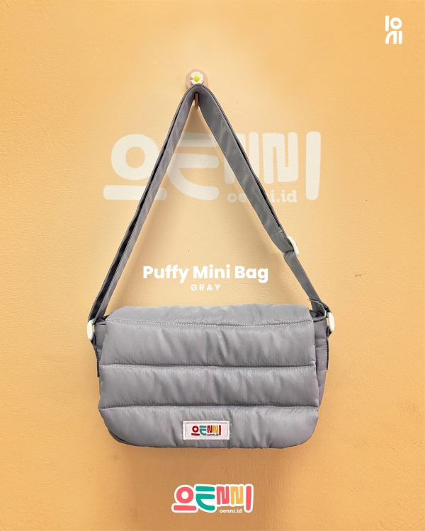 Tas Mini Selempang Puffy Puff / Tas Bahu Mini Oenni.id Warna Abu