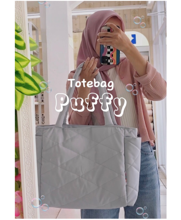 Tas Tote Bag Besar Aesthetic Puffy Diamond Puff korean style oenni.id Hitam - Gambar 8