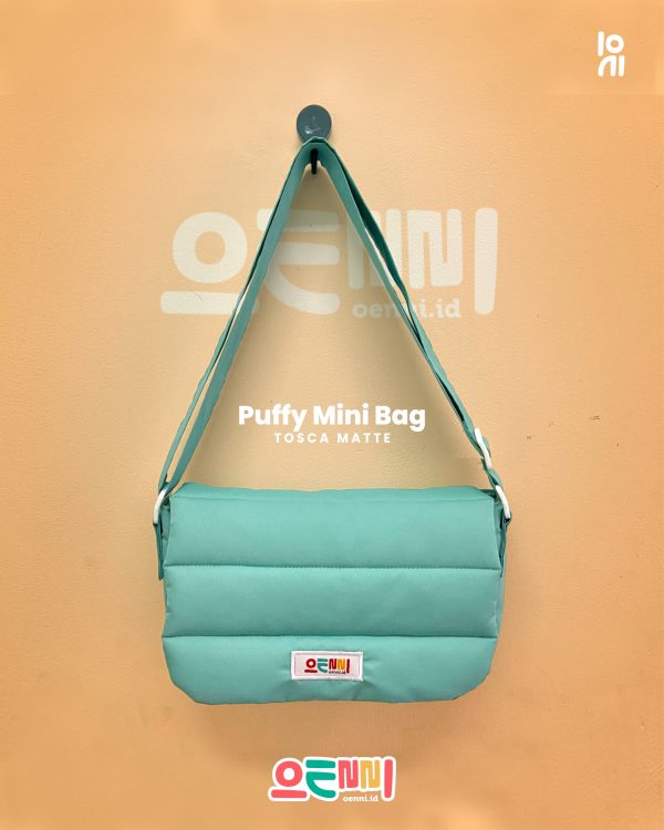 Tas Mini Selempang Puffy Puff / Tas Bahu Mini Oenni.id Warna Green Tosca