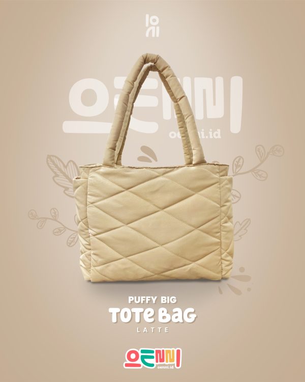 Tas Tote Bag Besar Aesthetic Puffy Diamond Puff korean style oenni.id Hitam - Gambar 3