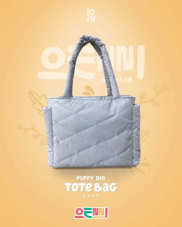 Tas Tote Bag Besar Aesthetic Puffy Diamond Puff korean style oenni.id Hitam - Gambar 5