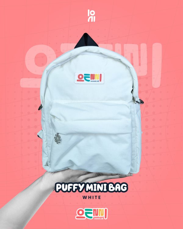 Tas Ransel Selempang Mini Korea Backpack Puffy Oenni.id Puff Putih