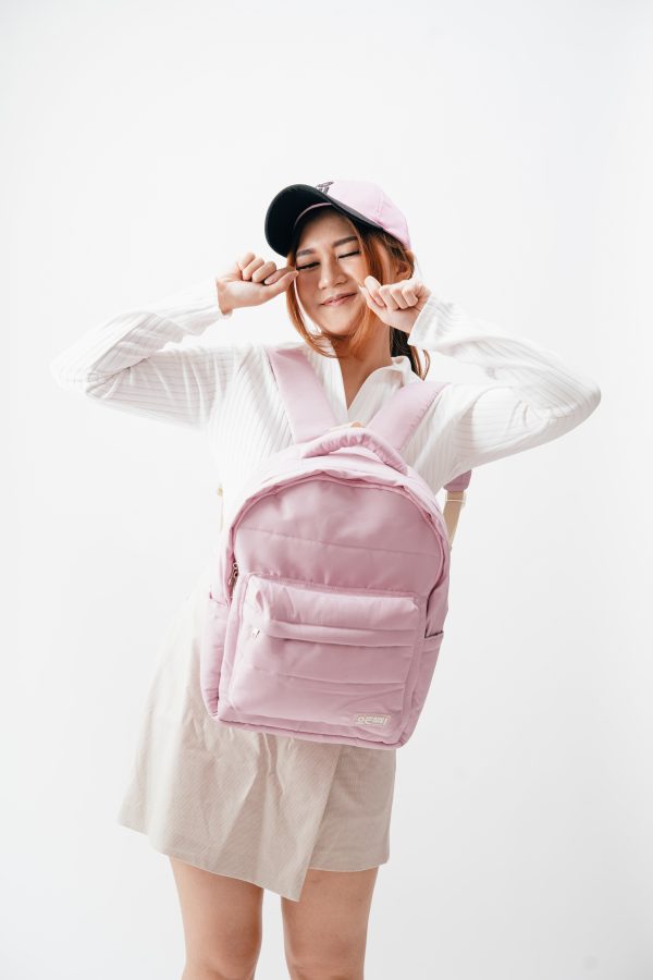 Tas Punggung Ransel Backpack Wanita Pink Korean Style / Tas Sekolah Tas Travel Unisex Puffy Oenni.id - Gambar 5