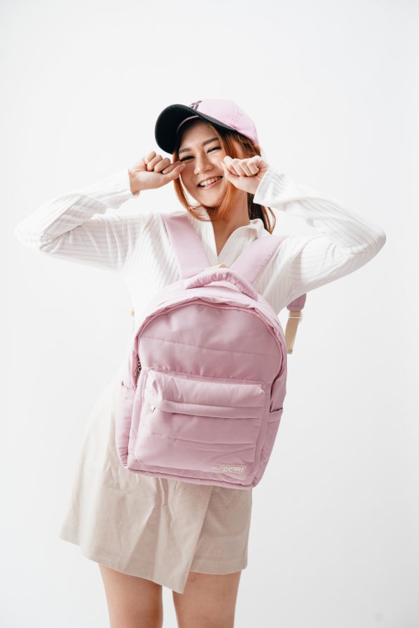 Tas Punggung Ransel Backpack Wanita Pink Korean Style / Tas Sekolah Tas Travel Unisex Puffy Oenni.id - Gambar 6