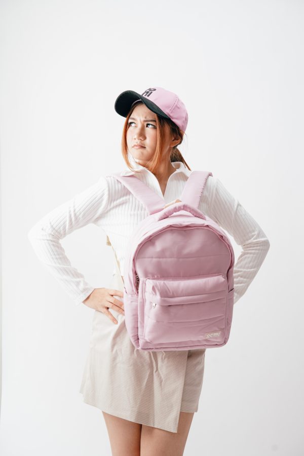Tas Punggung Ransel Backpack Wanita Pink Korean Style / Tas Sekolah Tas Travel Unisex Puffy Oenni.id - Gambar 8