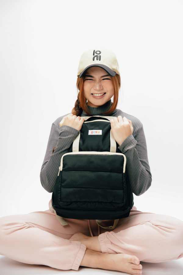 Tas Punggung Ransel Sporty Puffy New Oenni Hitam - Gambar 4