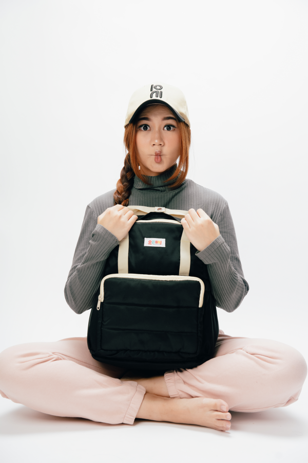 Tas Punggung Ransel Sporty Puffy New Oenni Hitam - Gambar 6