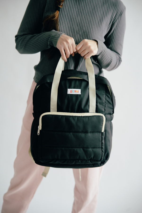 Tas Punggung Ransel Sporty Puffy New Oenni Hitam