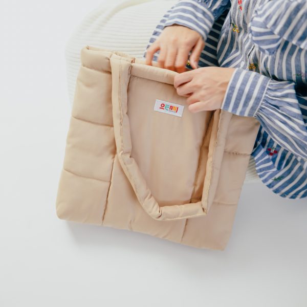 Tote Bag Sporty Cream Korean Style Puffy Sporty Oenni - Gambar 3