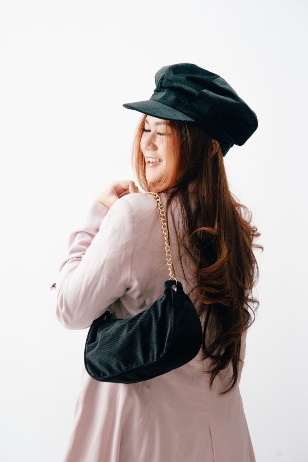 Tas Conduroy Hitam oenni.id - Gambar 6
