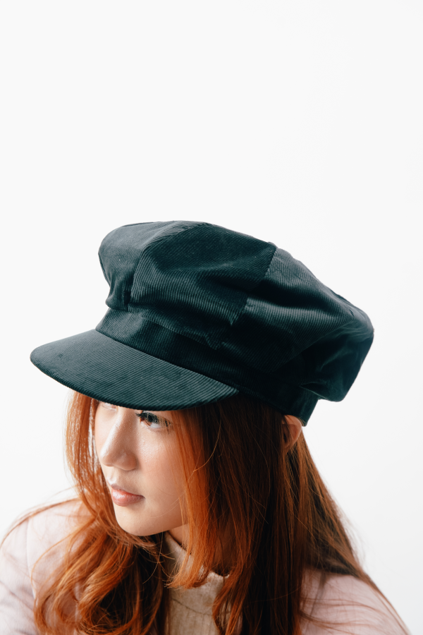 Topi Wanita Corduroy Hitam